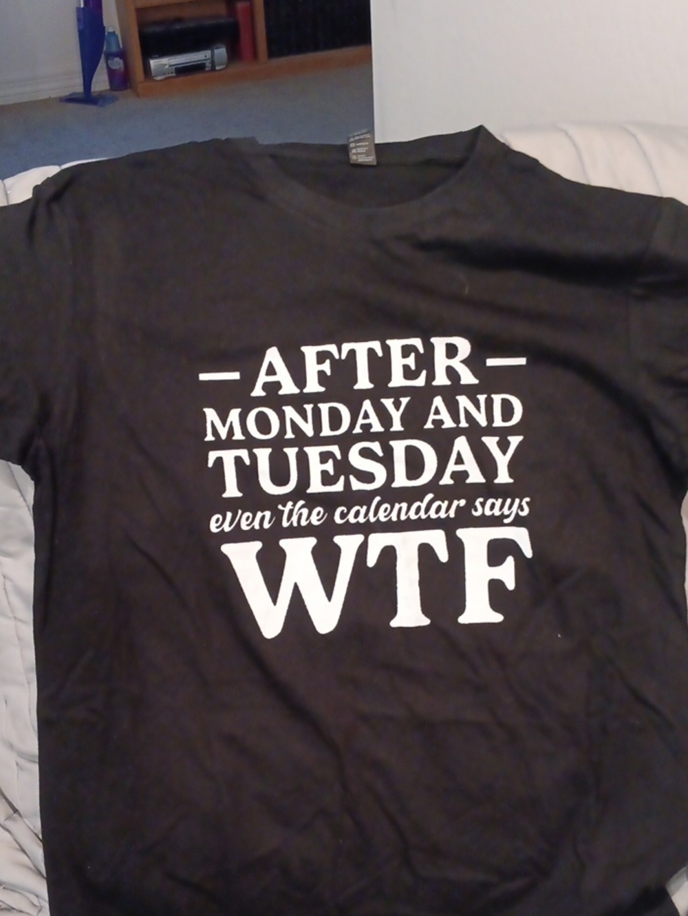 Black Short-Sleeve Graphic Tee - 'After Monday and Tuesday'